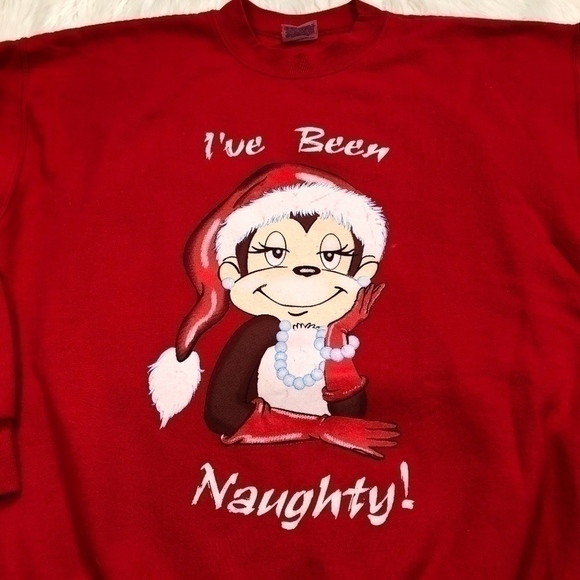 Curious George Christmas Naughty Sweatshirt! - Picture 4 of 8